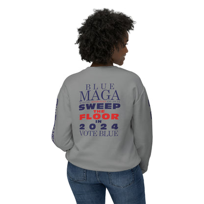 Vote Blue- Sweep the Floor in 2024 Unisex Lightweight Crewneck Sweatshirt