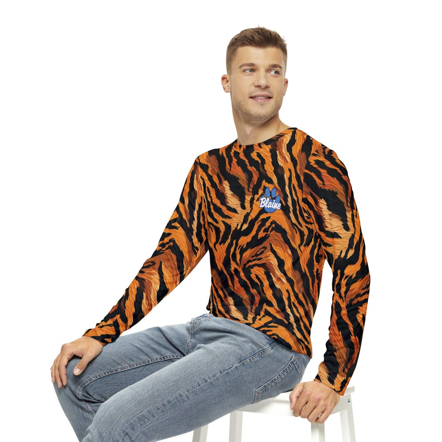 Blaine Bengals Tiger shirt Men's Long Sleeve Shirt (AOP)