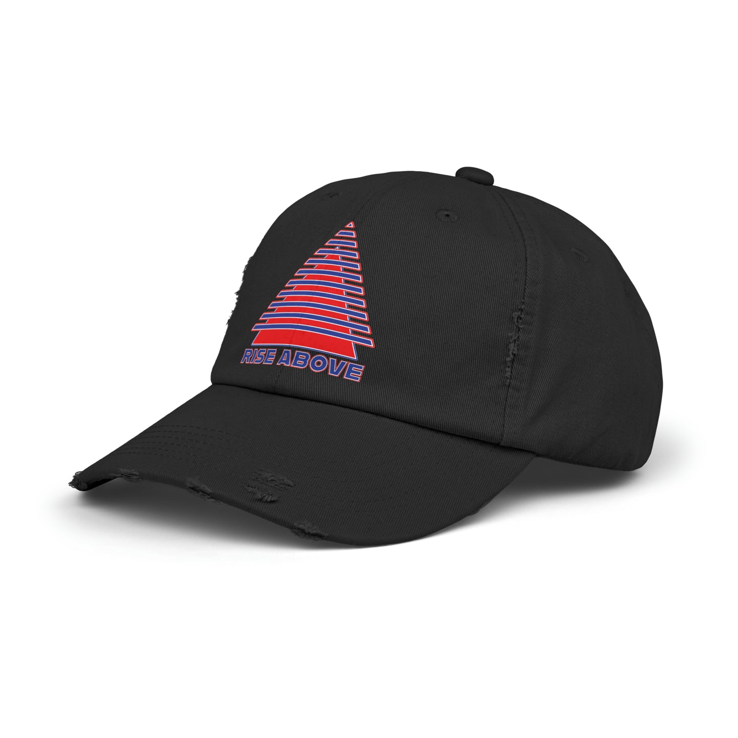 RISE ABOVE Red, White and Blue Unisex Distressed Cap