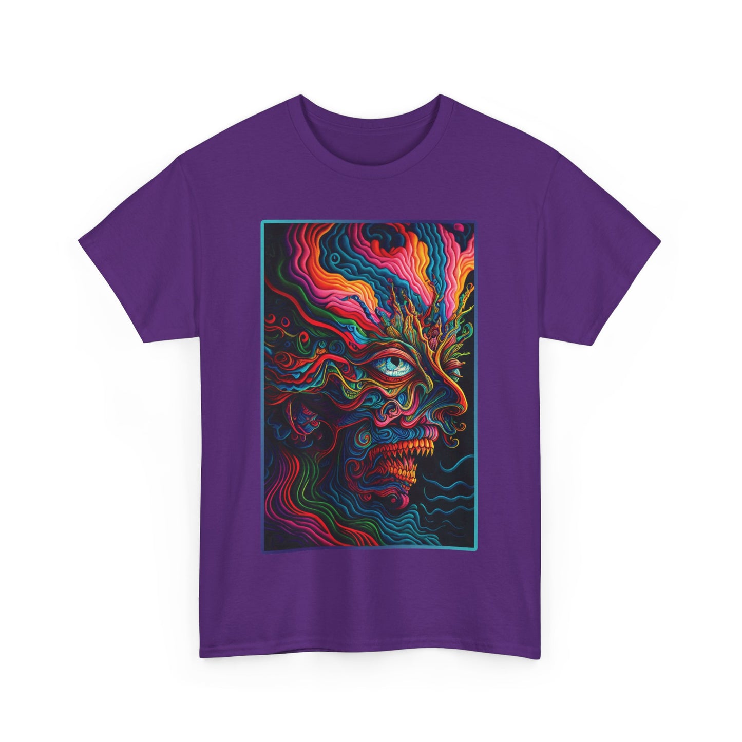 PSYCHEDELIC FACE v 1 Unisex Heavy Cotton Tee