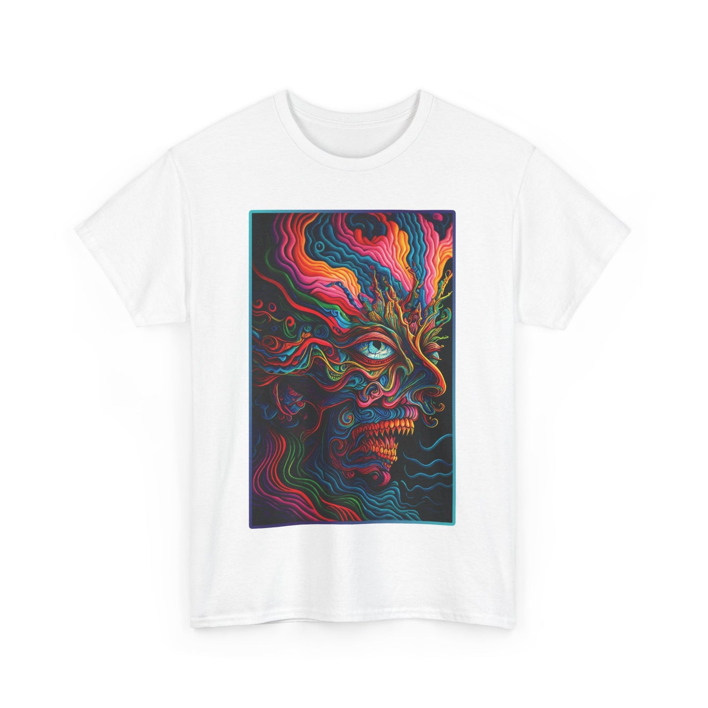 PSYCHEDELIC FACE v 1 Unisex Heavy Cotton Tee