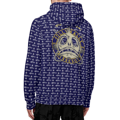 JOLLY WALLY GOT WALEYE-YOU BETCHA Minnesota Adult Full Zip Turtleneck Hoodie Outdoor wear