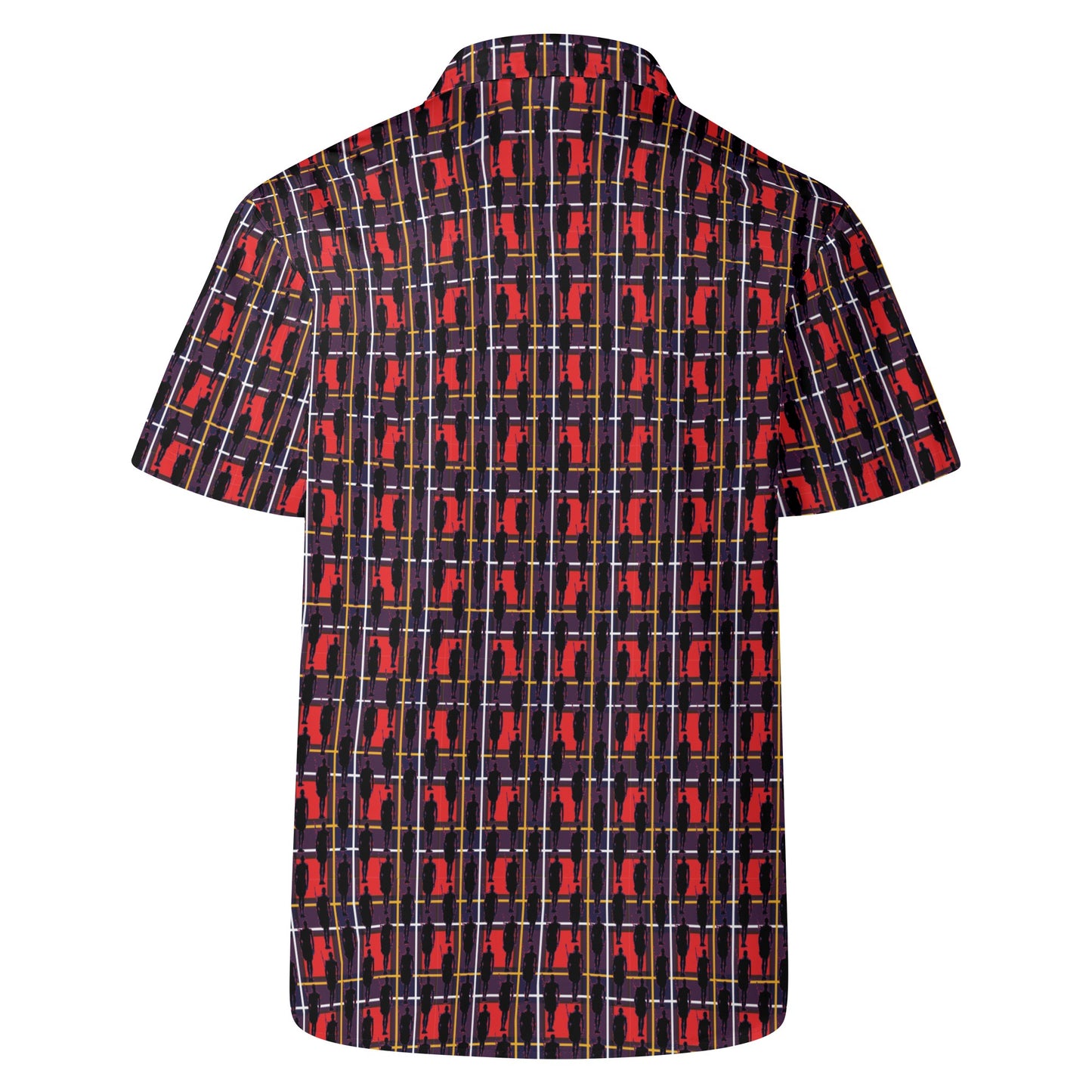 MAASAI TRADITIONAL PRINT WITH MAASAI SHILOUETTE Mens All Over Print Casual Hawaiian Shirt