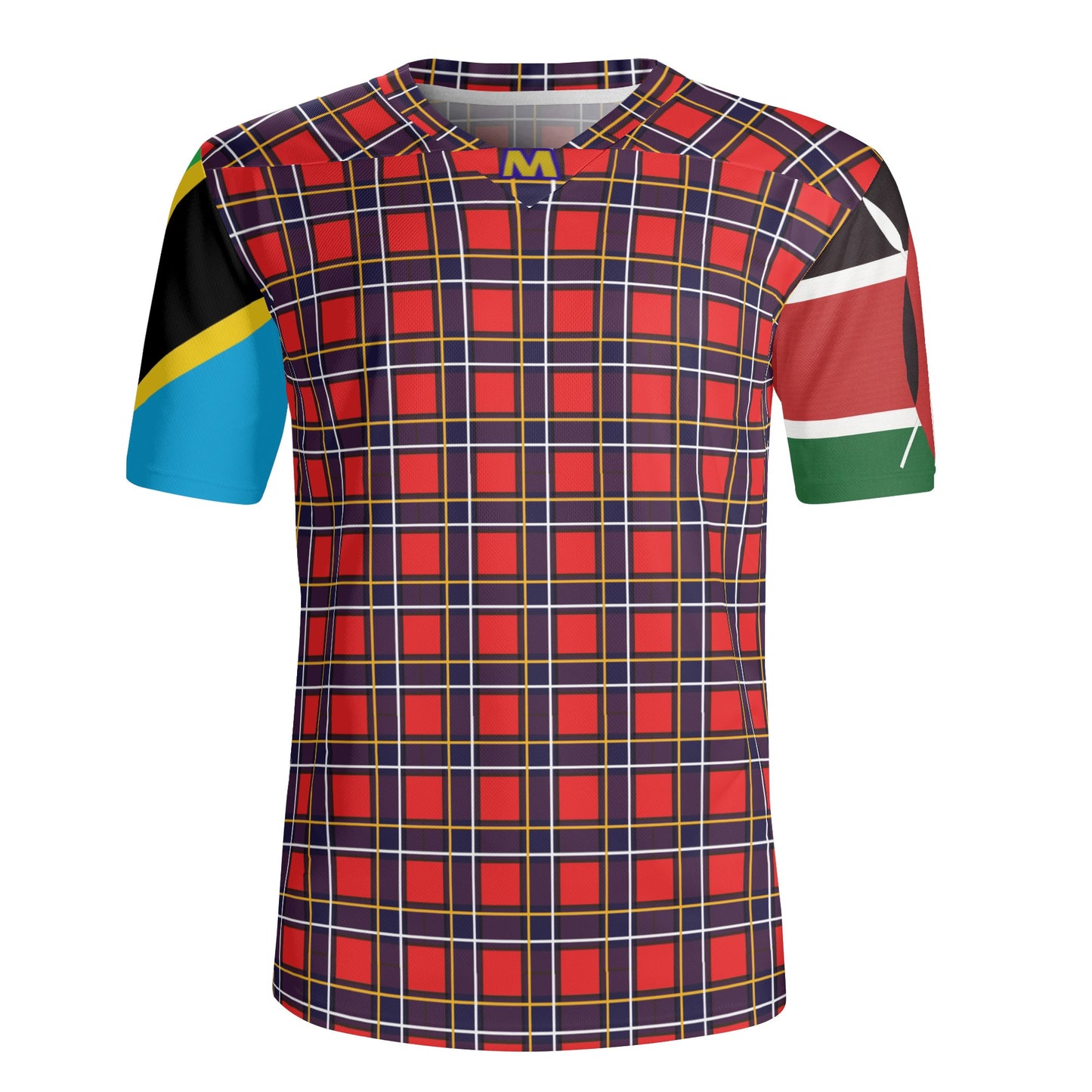 MAASAI SHUKA PRINT - KENYA / TANZANIA SLEEVES Mens All Over Print Football Rugby Jersey