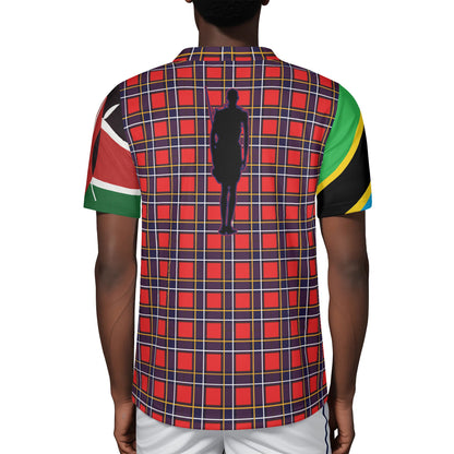 MAASAI SHUKA PRINT - KENYA / TANZANIA SLEEVES Mens All Over Print Football Rugby Jersey