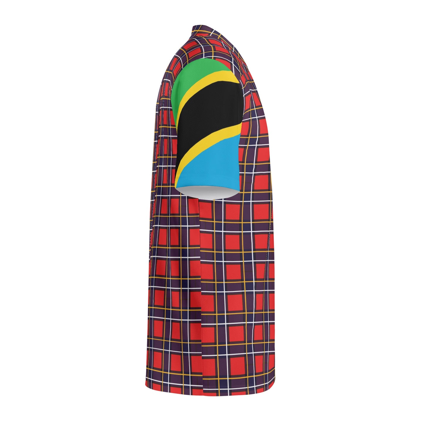 MAASAI SHUKA PRINT - KENYA / TANZANIA SLEEVES Mens All Over Print Football Rugby Jersey