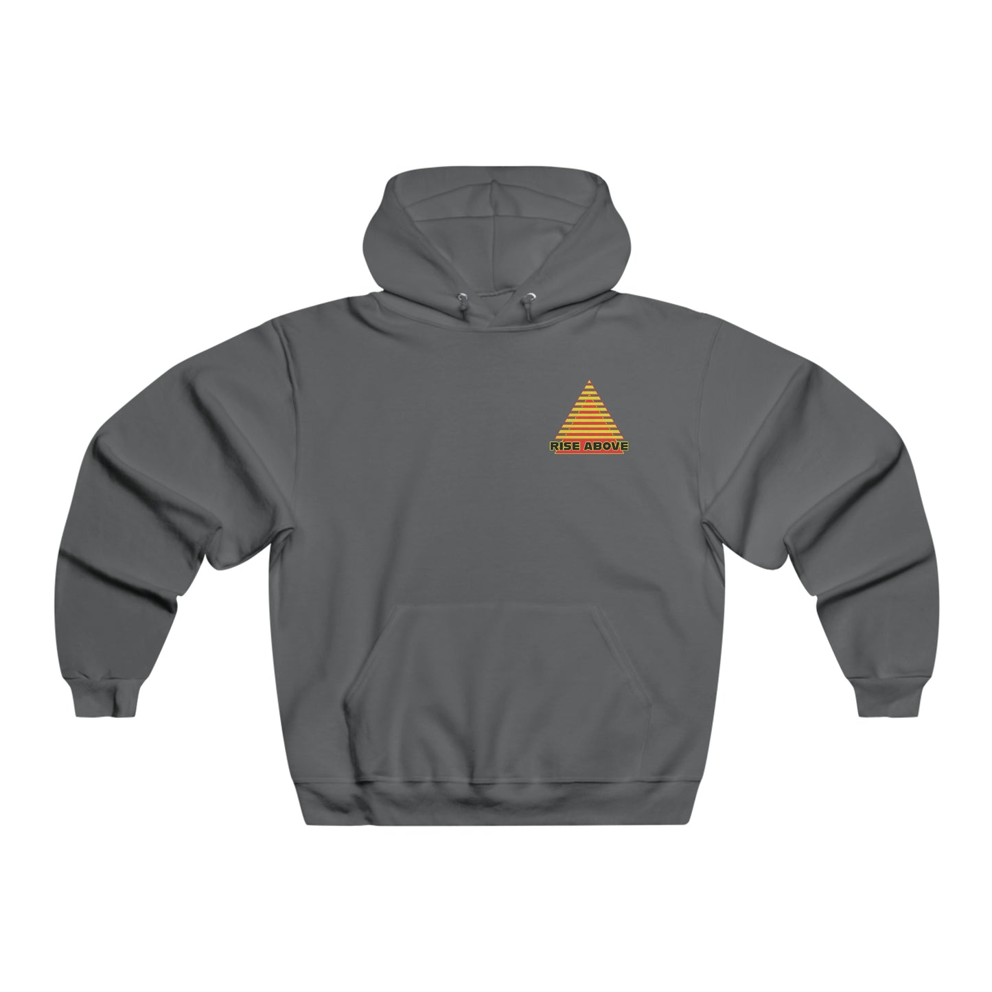 RISE ABOVE in Red and Yellow, perfect! Men's NUBLEND® Hooded Sweatshirt