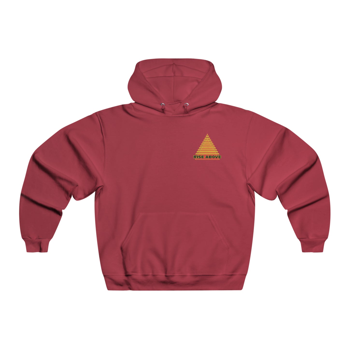 RISE ABOVE in Red and Yellow, perfect! Men's NUBLEND® Hooded Sweatshirt