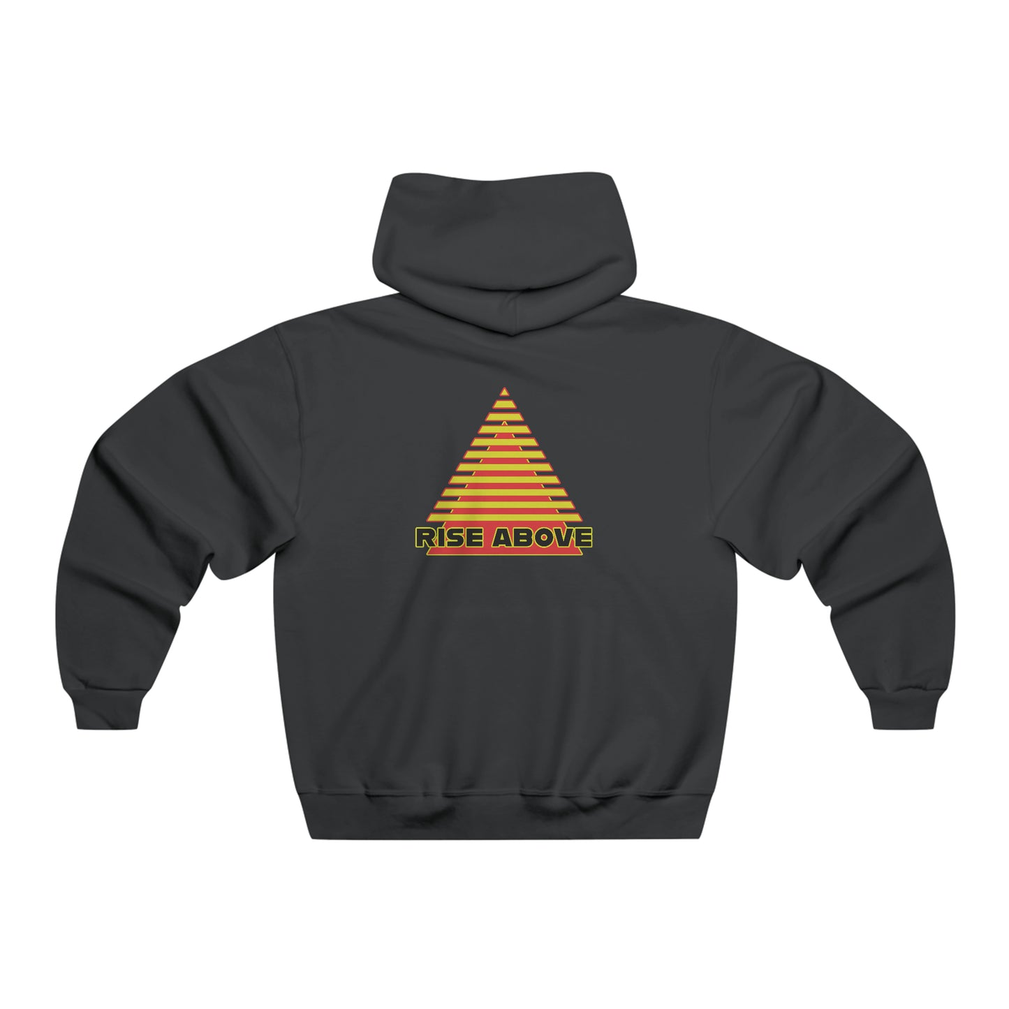 RISE ABOVE in Red and Yellow, perfect! Men's NUBLEND® Hooded Sweatshirt