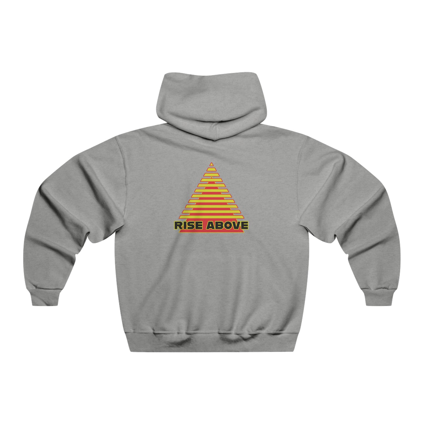 RISE ABOVE in Red and Yellow, perfect! Men's NUBLEND® Hooded Sweatshirt