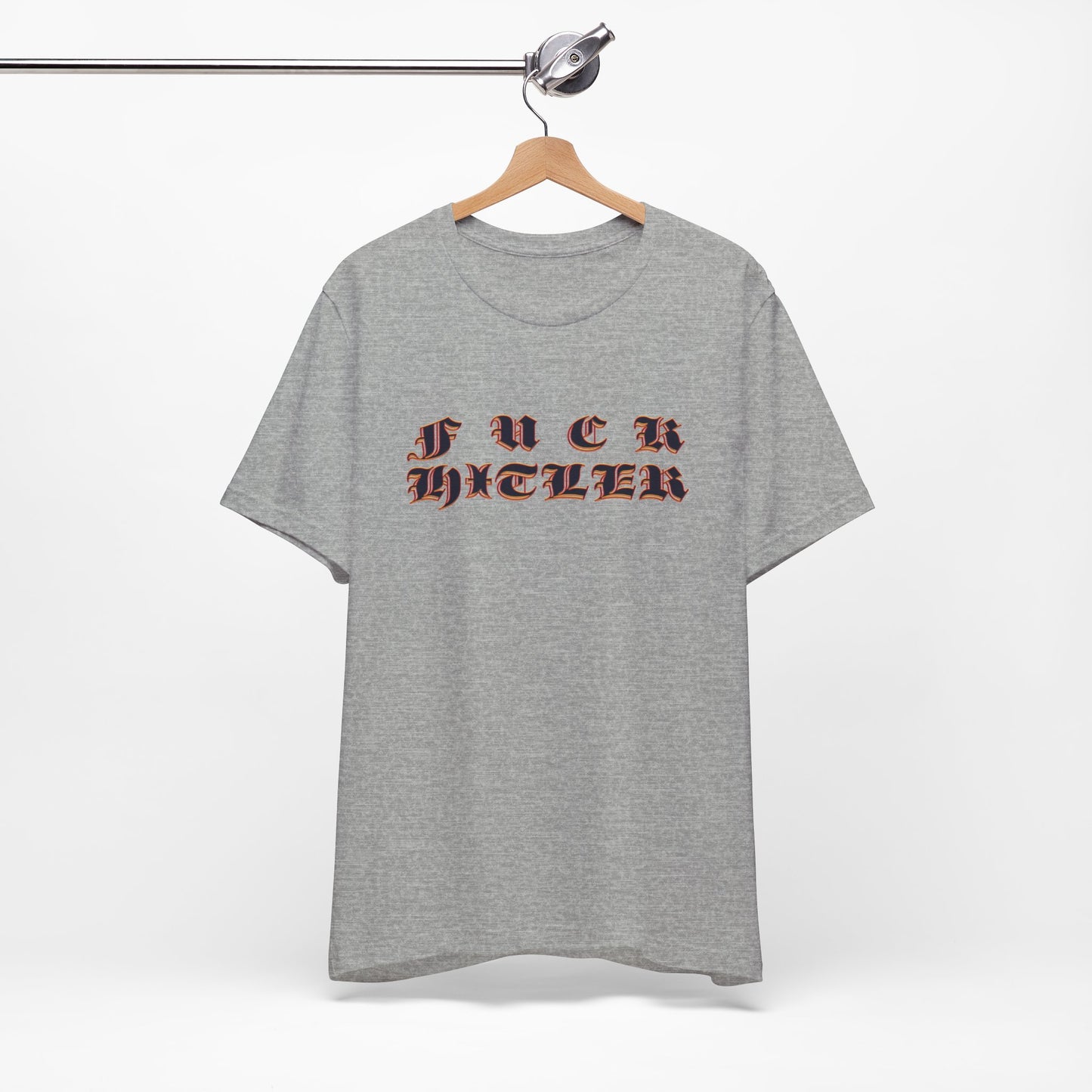 FUCK HITLER Gothic Unisex Jersey Short Sleeve Tee