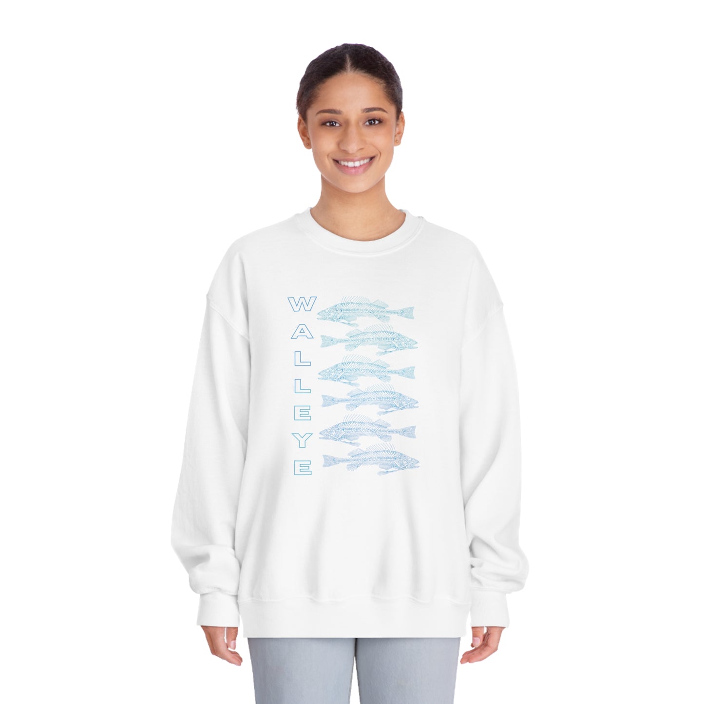 WALLEYE 6 bg gradient Unisex DryBlend® Crewneck Sweatshirt