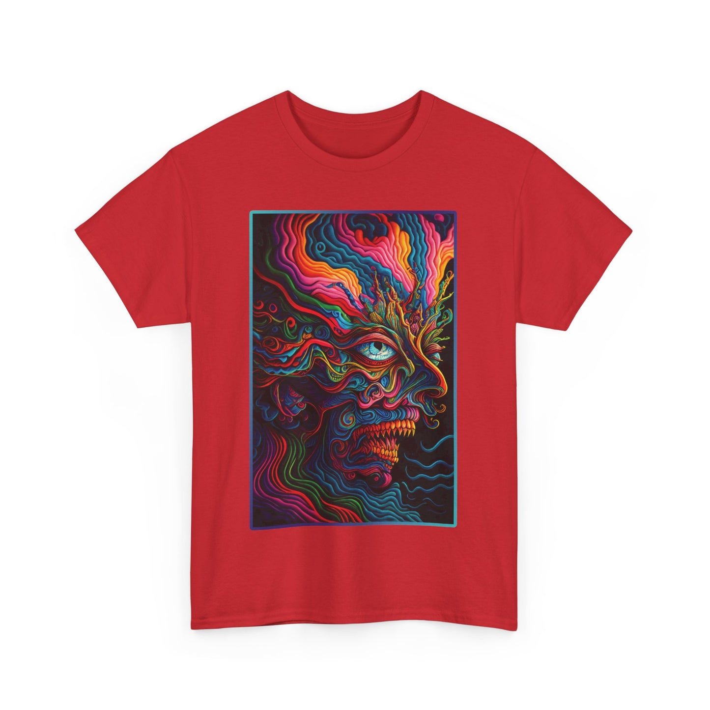 PSYCHEDELIC FACE v 1 Unisex Heavy Cotton Tee