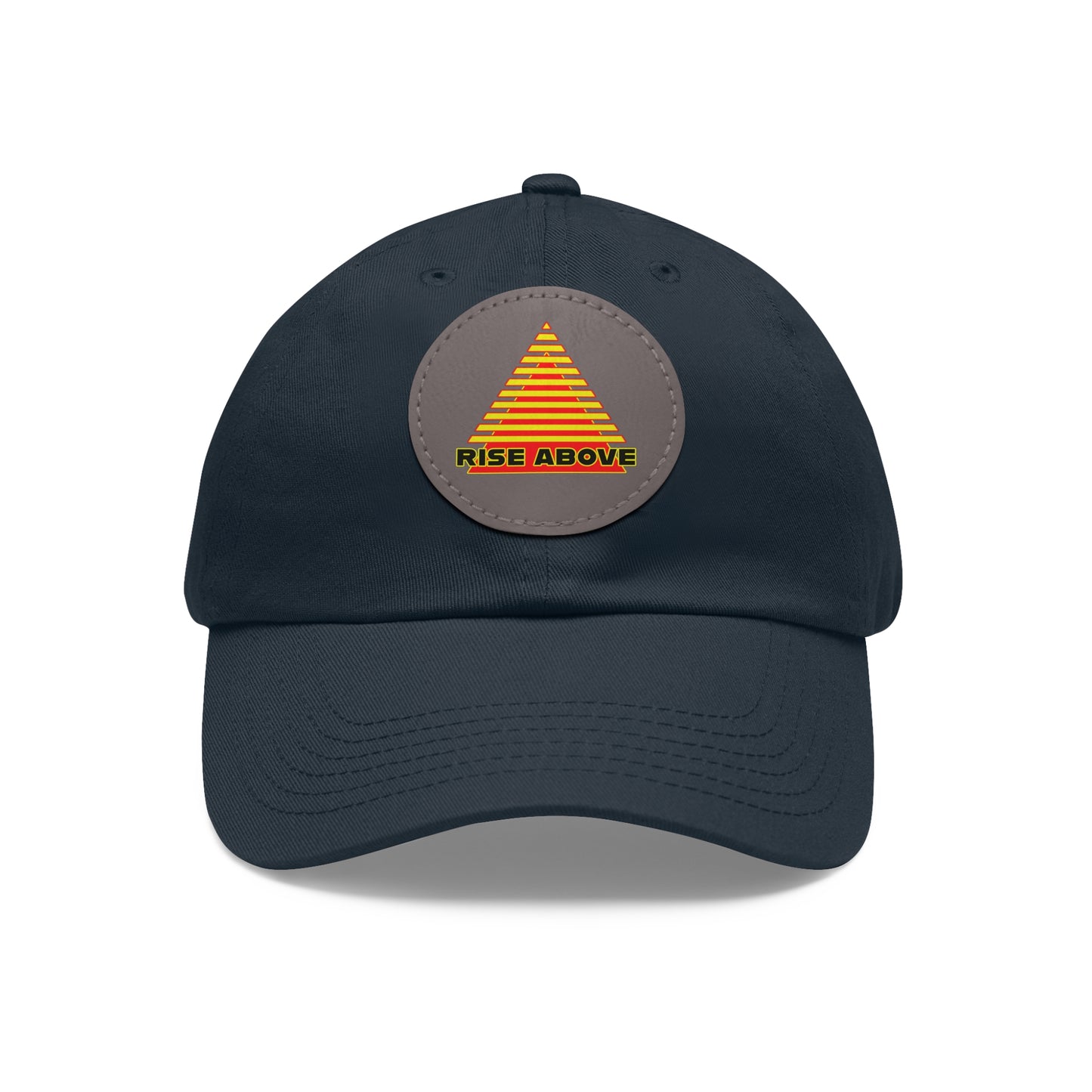 RISE ABOVE Red and Yellow, Dad Hat with Leather Patch (Round)