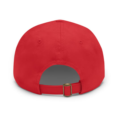 RISE ABOVE Red and Yellow, Dad Hat with Leather Patch (Round)