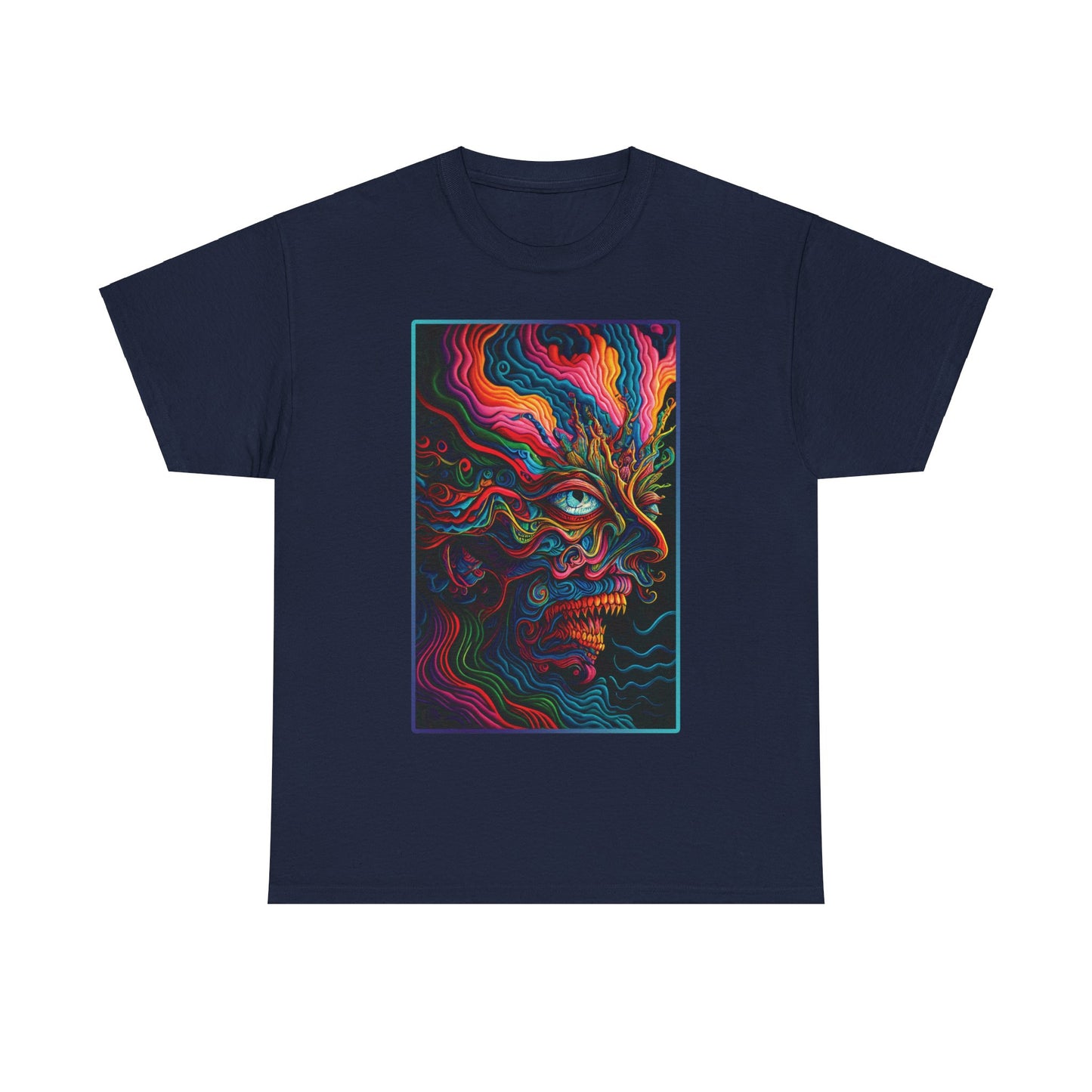 PSYCHEDELIC FACE v 1 Unisex Heavy Cotton Tee