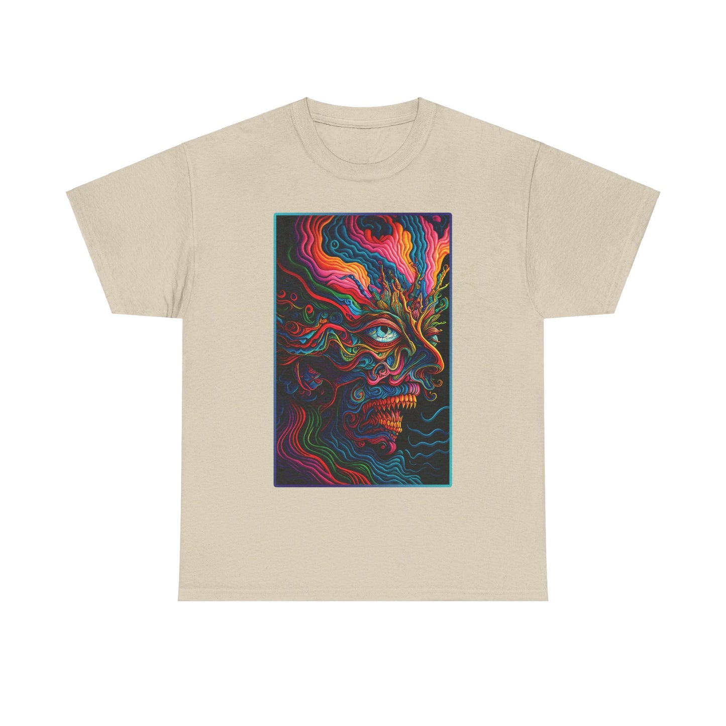 PSYCHEDELIC FACE v 1 Unisex Heavy Cotton Tee